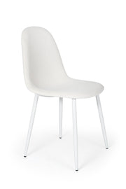 SET 4 SEDIE IN VELLUTO BIANCO AKEN