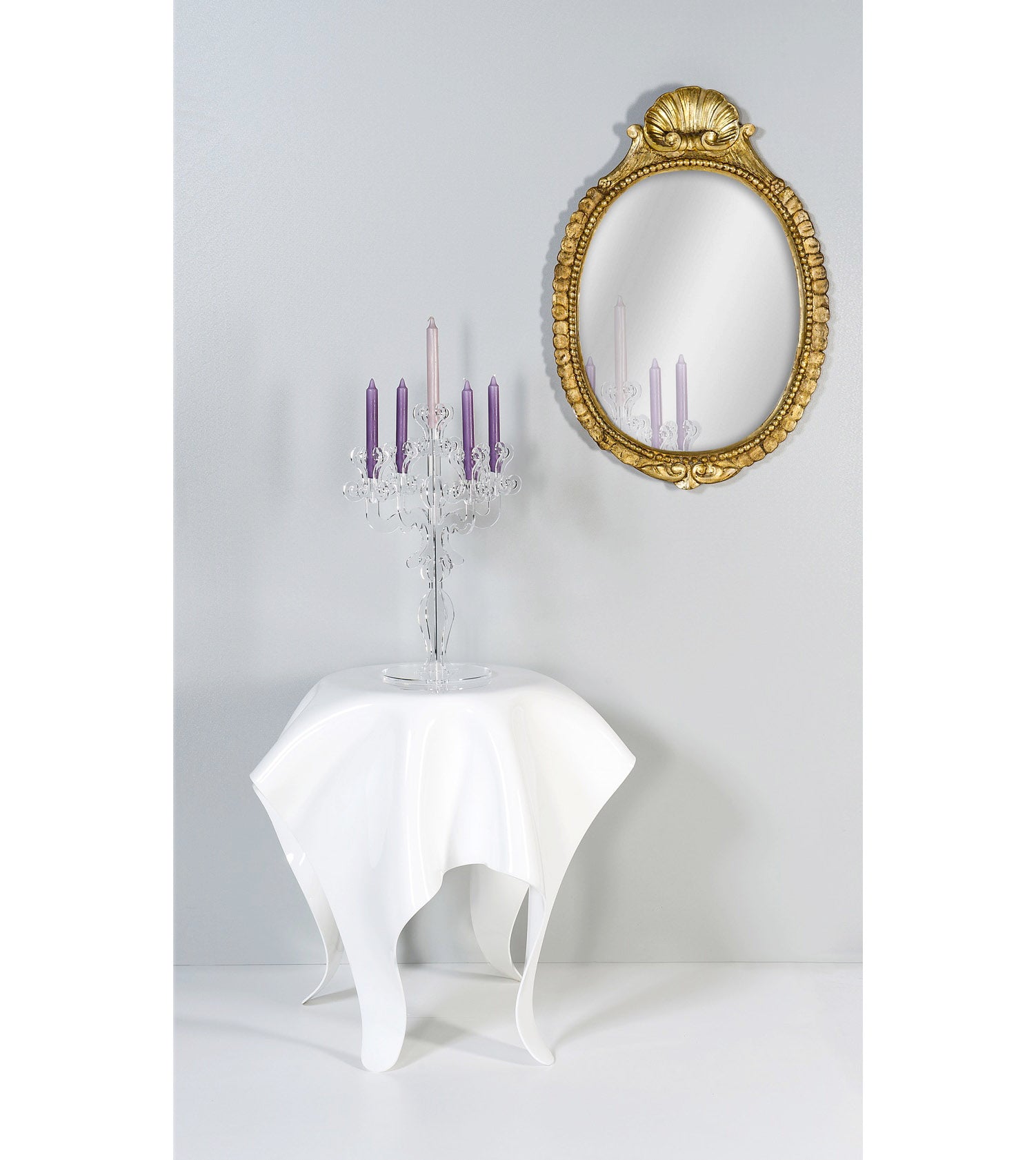 DRAPPEGGI TAVOLINO ALTO BIANCO