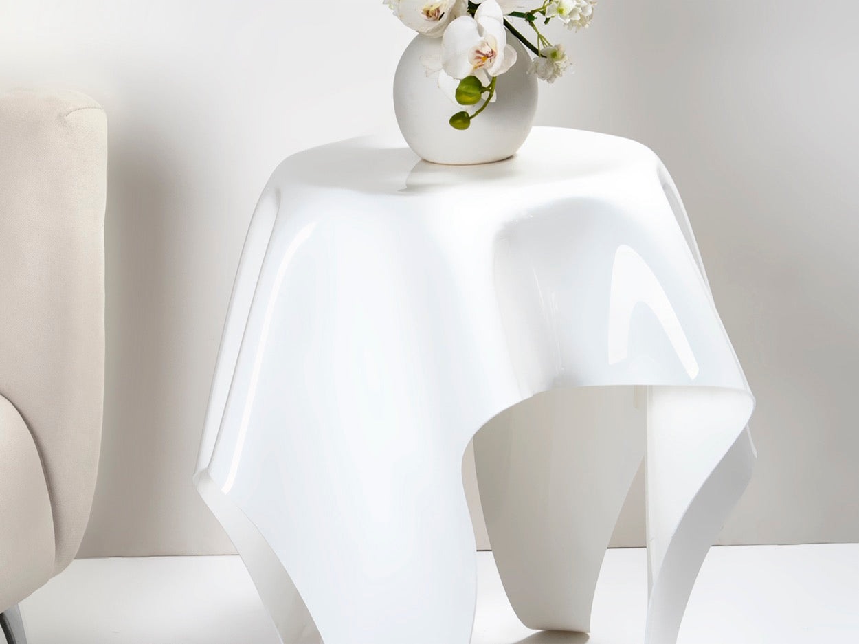 DRAPPEGGI TAVOLINO ALTO BIANCO