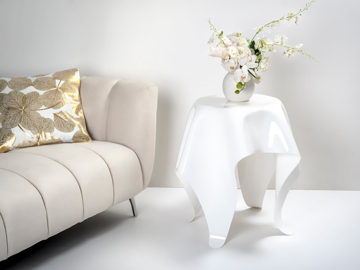 DRAPPEGGI TAVOLINO ALTO BIANCO