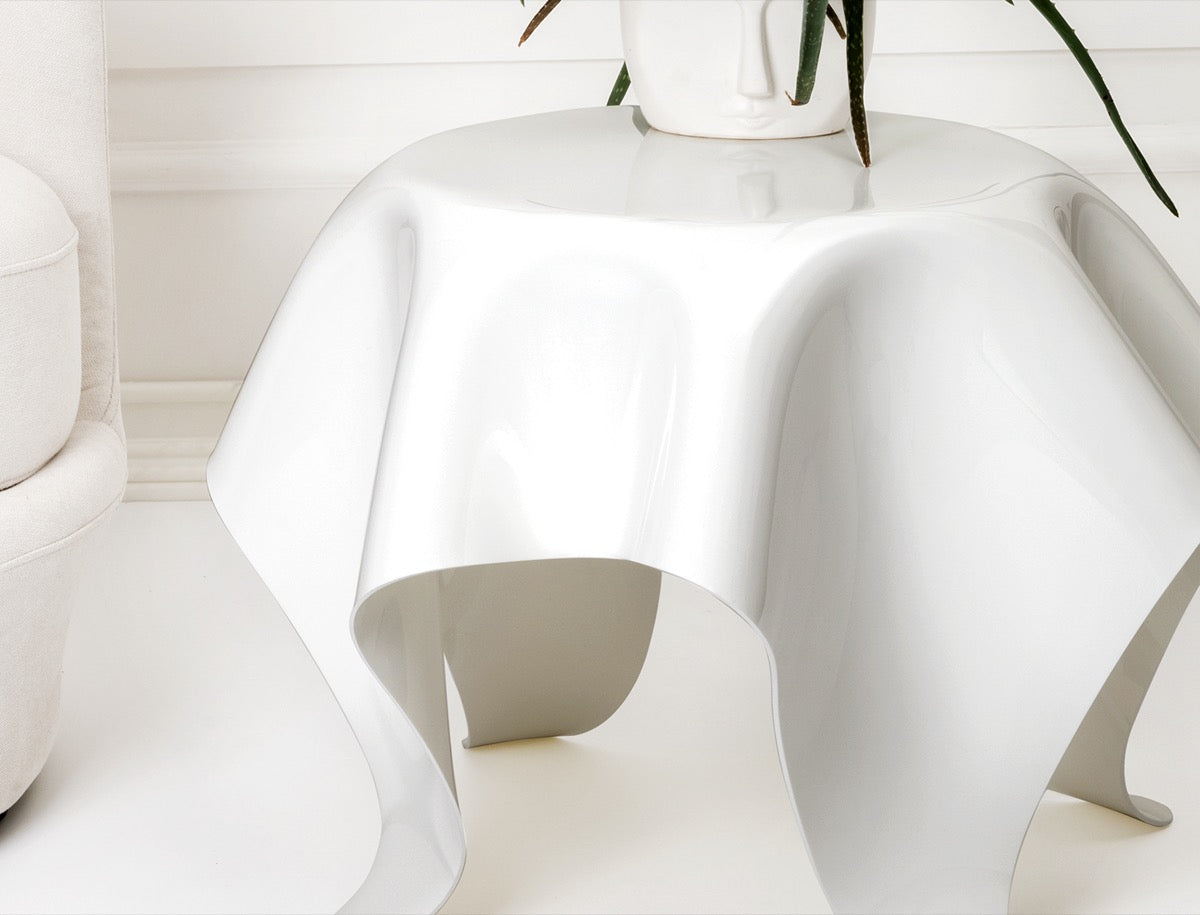 DRAPPEGGI TAVOLO TONDO BASSO BIANCO