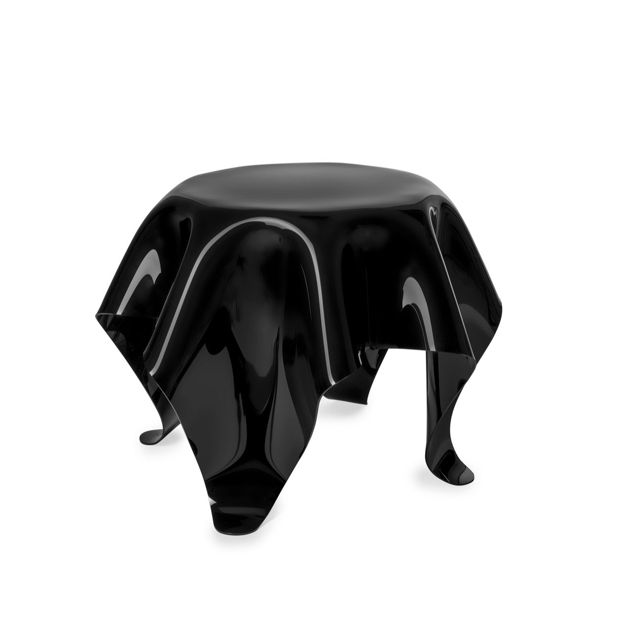 DRAPPEGGI  TAVOLO  TONDO  BASSO  NERO
