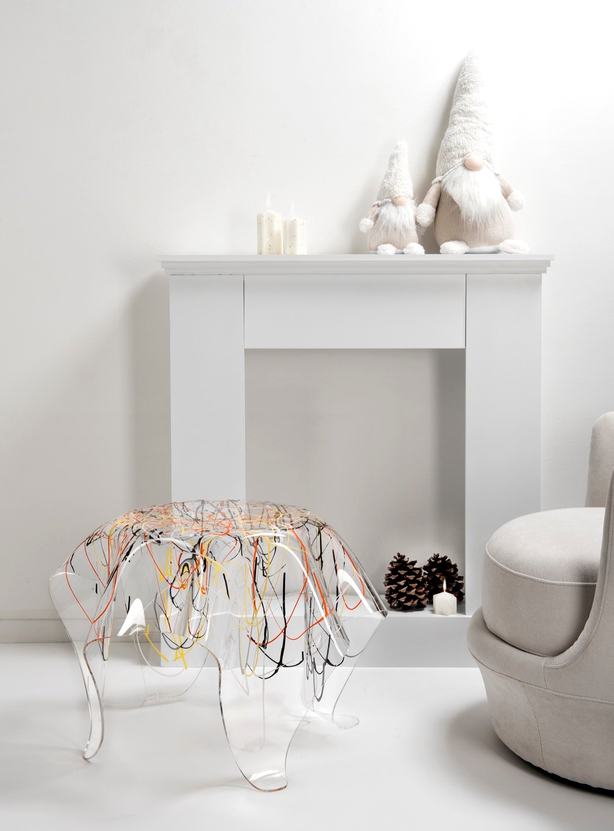 DRAPPEGGI TAVOLO TONDO BASSO MULTICOLOR