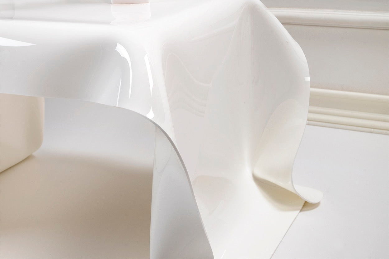 DRAPPEGGI  TAVOLO  QUADRATO  BASSO  BIANCO