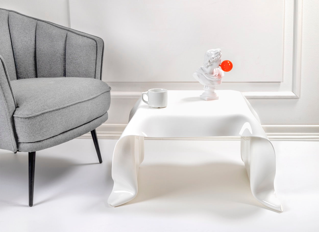 DRAPPEGGI  TAVOLO  QUADRATO  BASSO  BIANCO