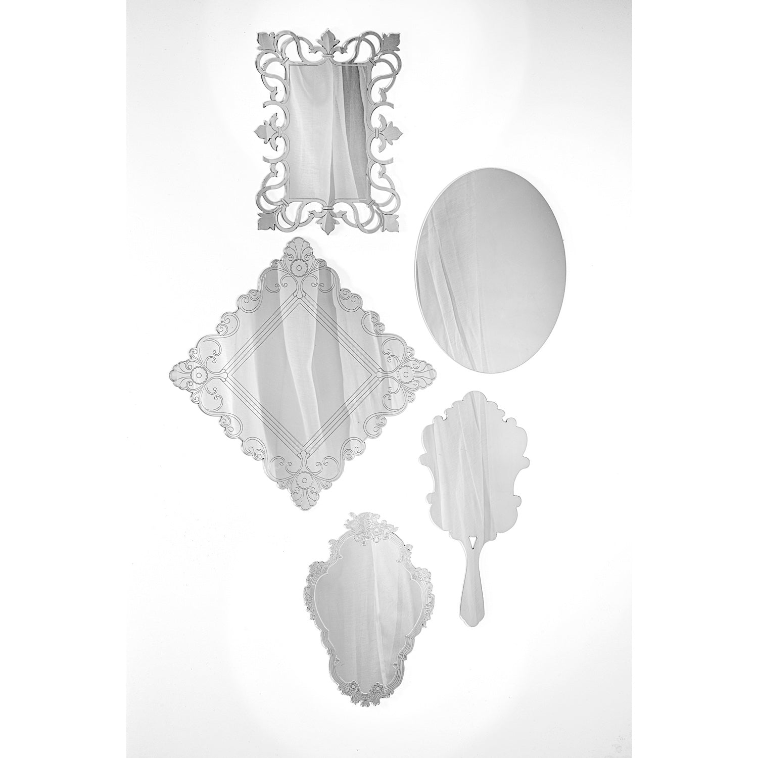 DECO' SET  DECORATIVO  5  PEZZI  SILVER