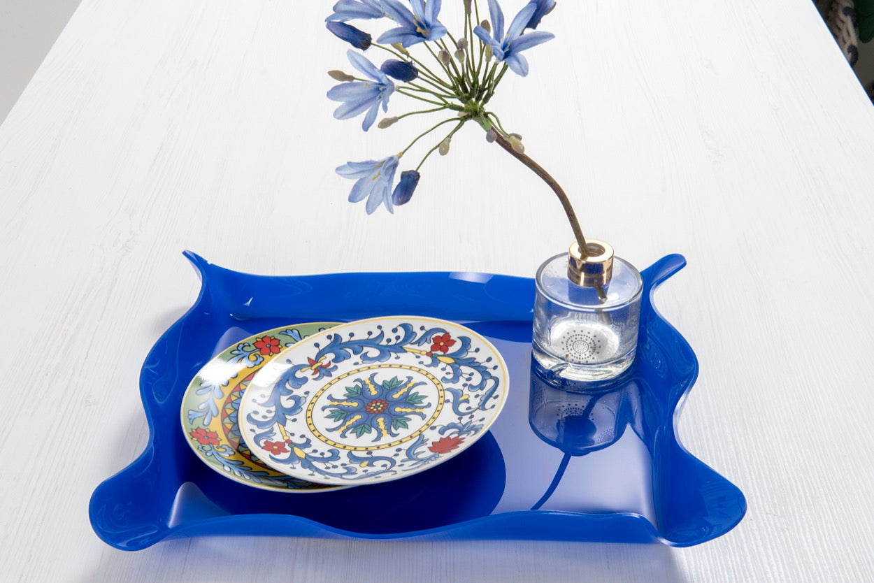 DRAPPEGGI VASSOIO RETTANG.PICCOLO BLU
