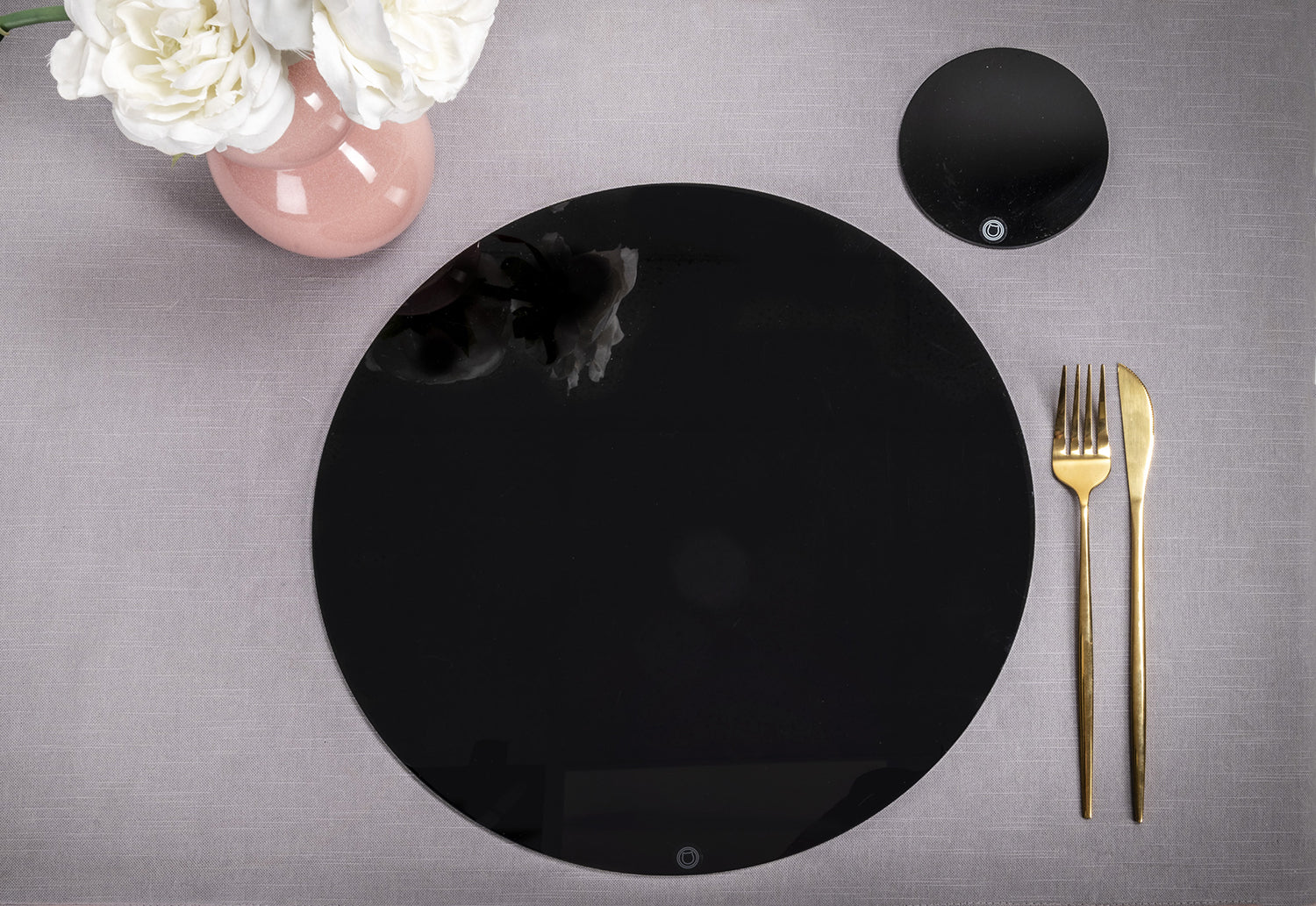 SERVING  SOTTOBICCHIERE / SOTTOPIATTO  ROTONDO  NERO