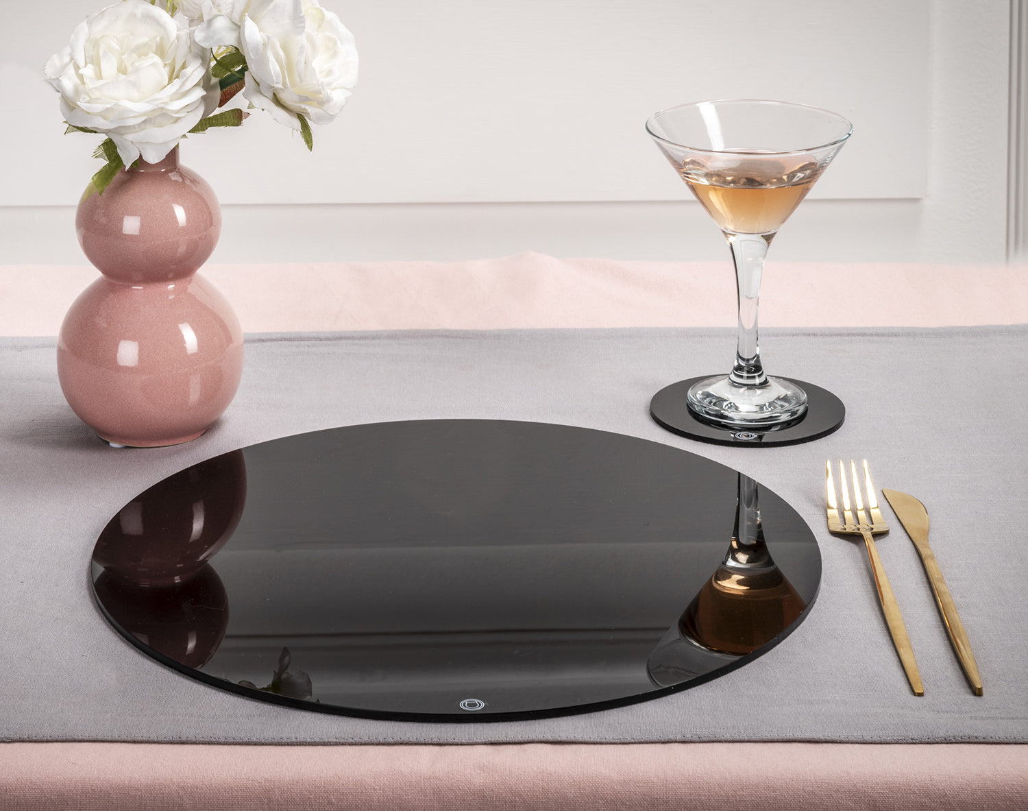 SERVING  SOTTOBICCHIERE / SOTTOPIATTO  ROTONDO  NERO