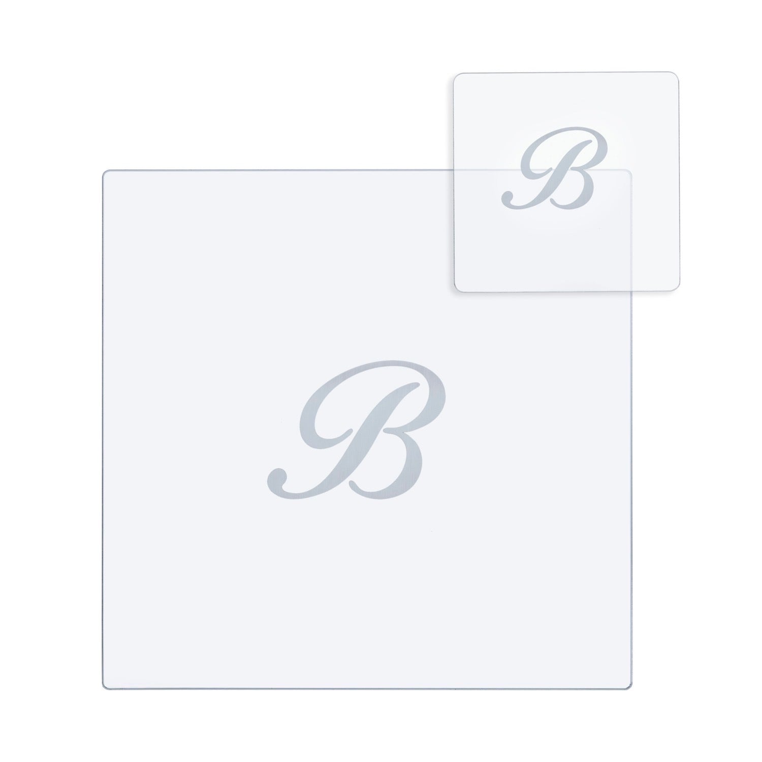 BON  TON  SET  SOTTOBICCHIERE / SOTTOPIATTO  QUADRATO  "B"  TRASP.