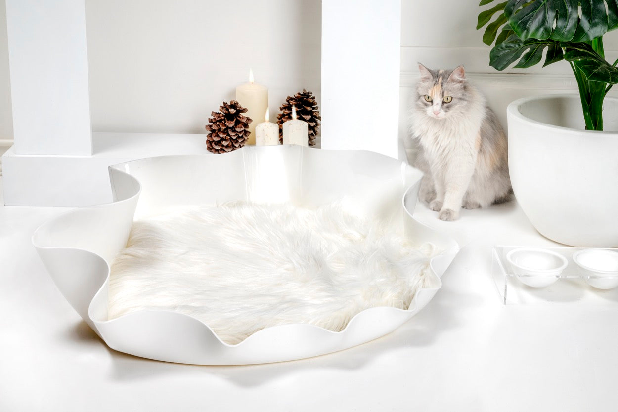 I-PET  CUCCIA  DRAPPEGGI  OVALE  BIANCO
