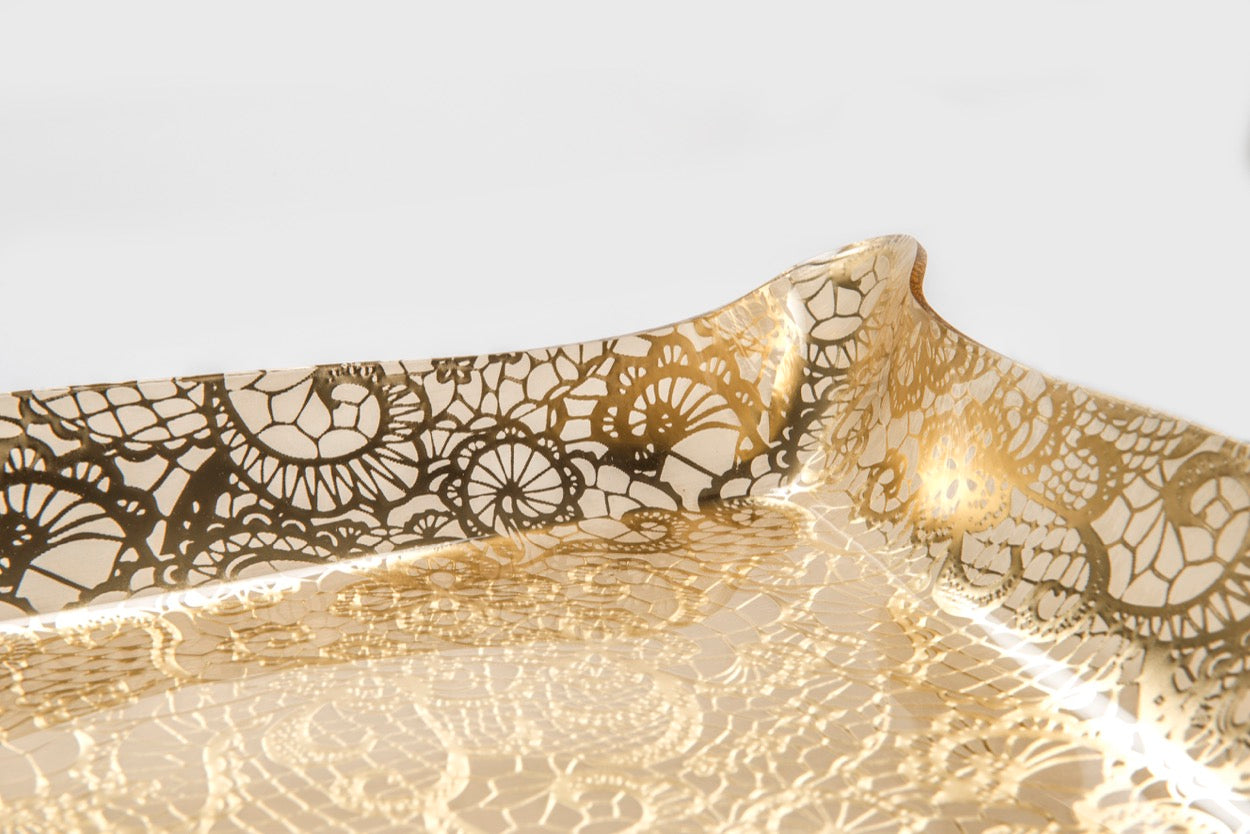 DRAPPEGGI PIZZO LEAVERS GOLD VASSOIO BIG