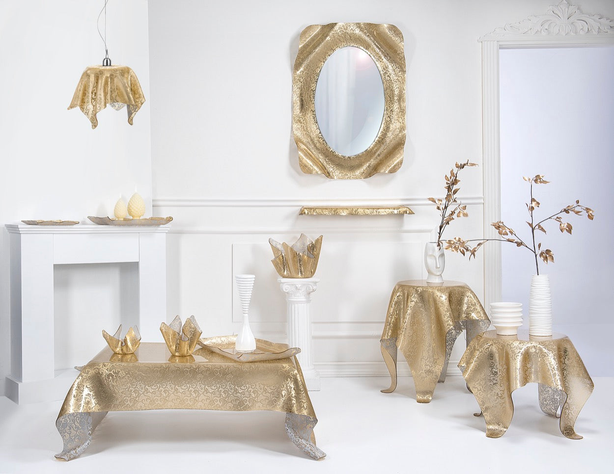 DRAPPEGGI PIZZO LEAVERS GOLD VASSOIO SMALL