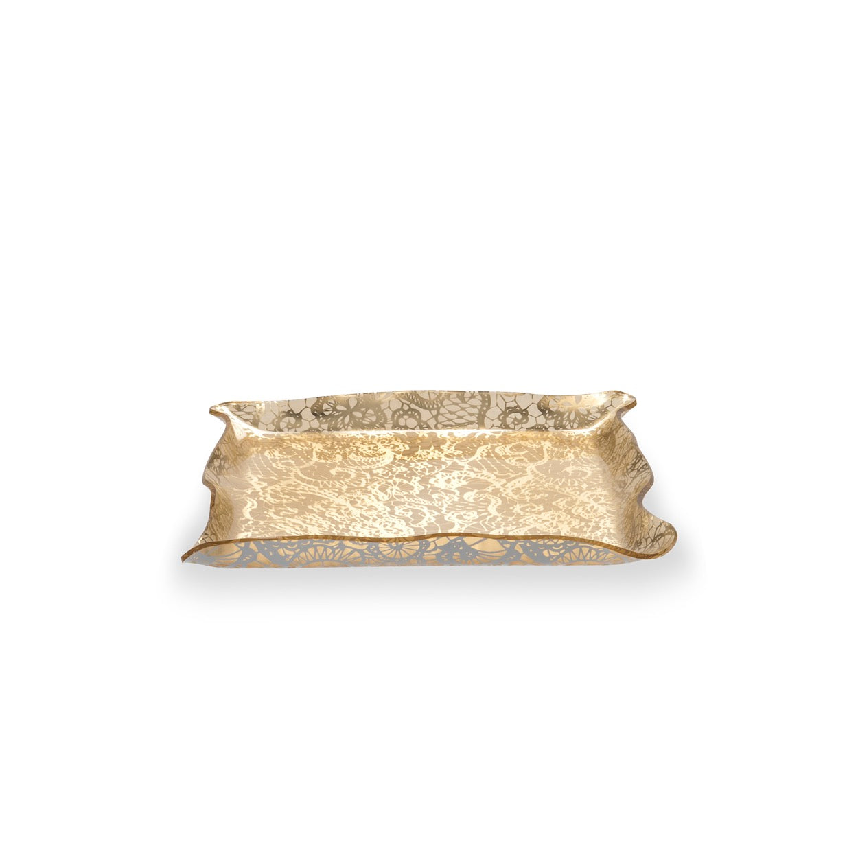 DRAPPEGGI PIZZO LEAVERS GOLD VUOTATASCHE QUADRATO