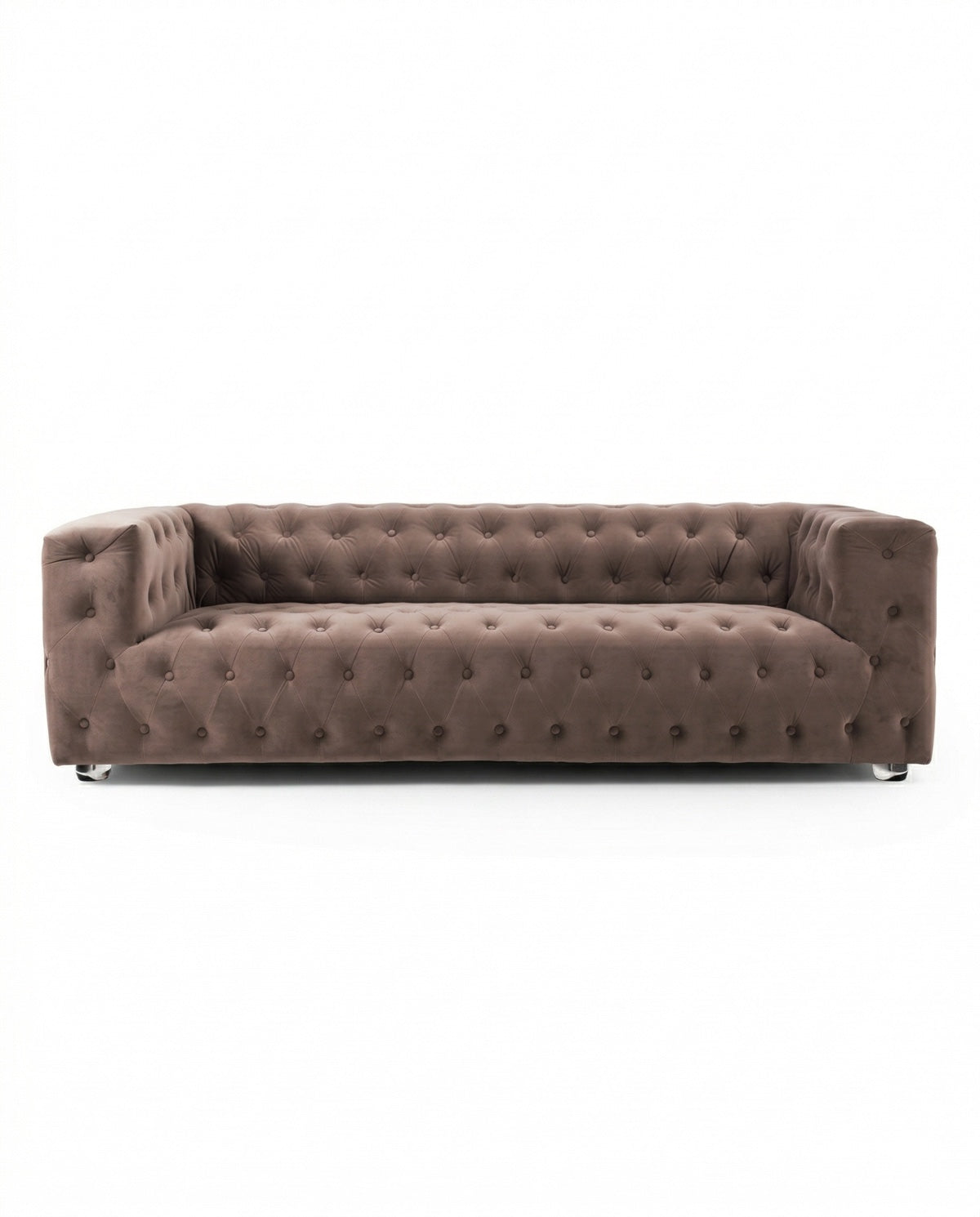 DIVANO 3 POSTI SOMOV IN VELLUTO LIGHT BROWN