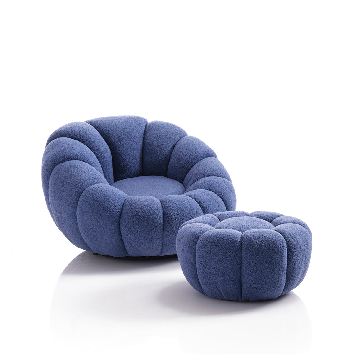 LIVORNO SET POLTRONA E POUF BLU